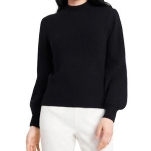 NWT Riley and Rae Morgan Black Mock Neck Puffed Sleeve Sweater Size M